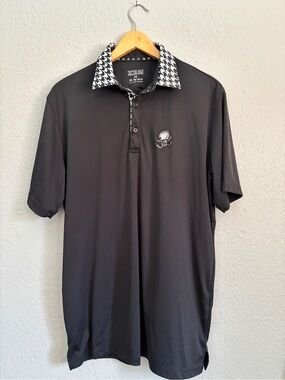 Tattoo Golf Men's Herringbone Collar with Skull Embroidery Shirt Sz. XL